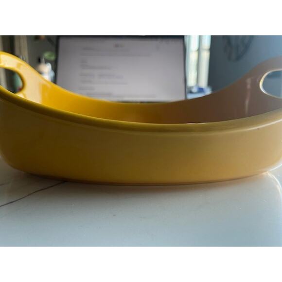 Rachel Ray Casserole Oval 1.25 Qt Golden Yellow Bakeware Stoneware Cassic w/hand - Picture 9 of 13